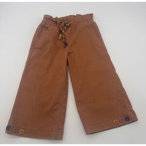 MATIMDA JANE Brown Wide Leg Casual Pants 2T with Multicolor Buttons
